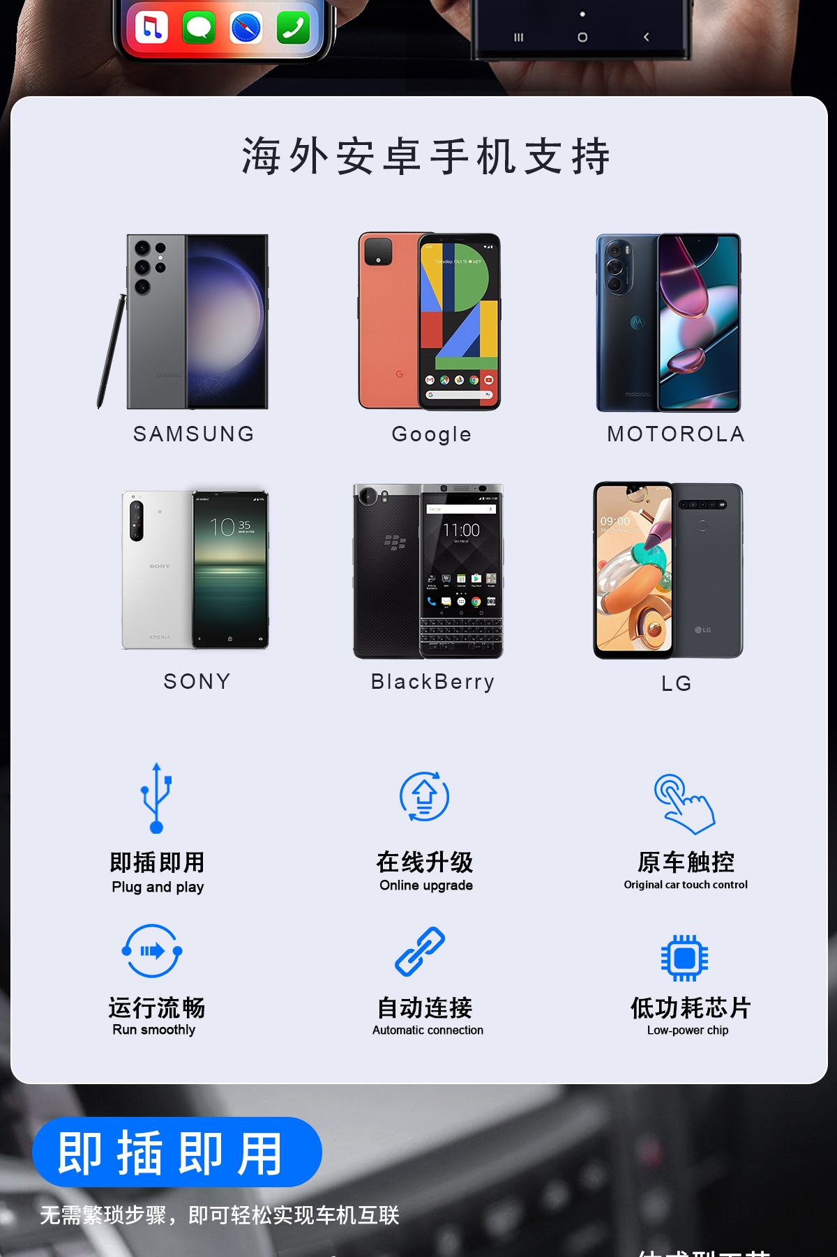 Cross-Border Carplay Box Wired to Wireless Car-Machine Interconnection Navigation Two-In-One Smart Car-Machine Interconnection Box