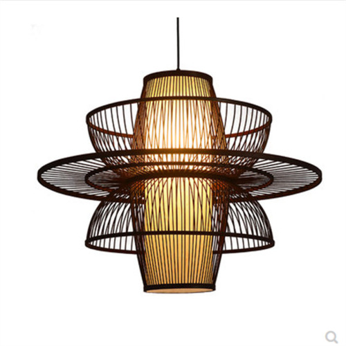 Bamboo woven bamboo art chandelier creative antique Japanese style retro Zen style teahouse hotel restaurant box bed and breakfast chandelier