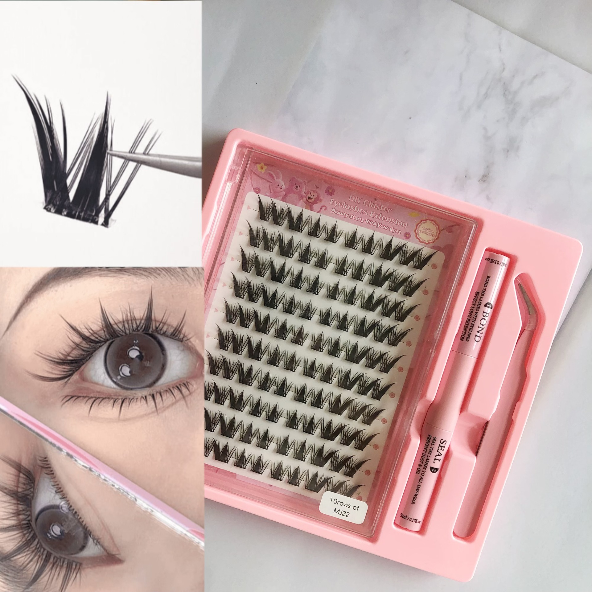 Conjunto de pegamento rosa 10 filas de JSTZ 22