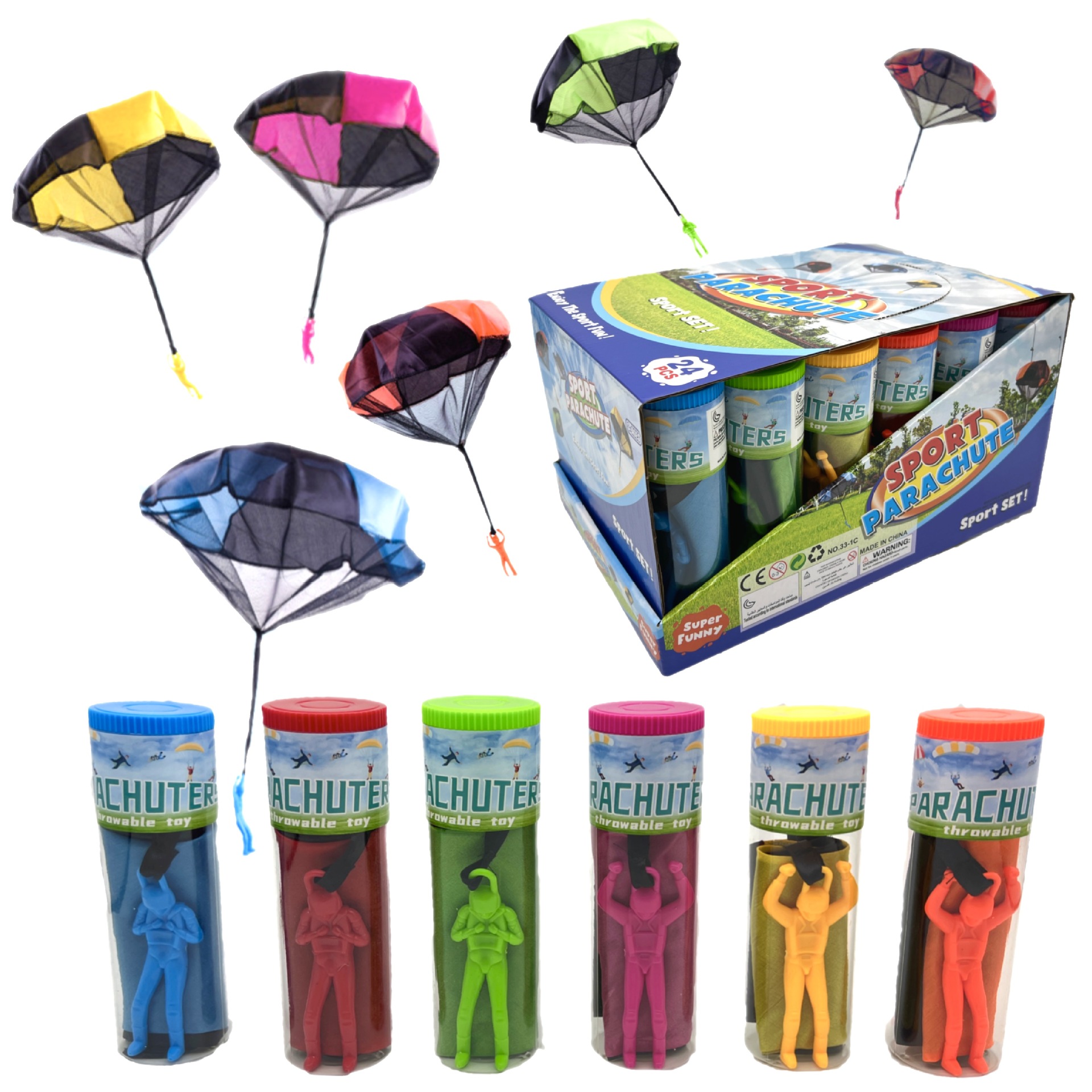 낙하산 단일 배럴 새 상자-임의의 색상/11.5 * 직경 5.5 cm-30g