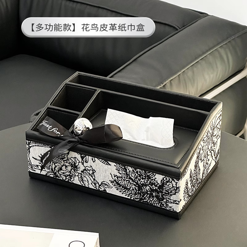 中古家庭用レザーティッシュボックス、高級ホテルとB&Bのティッシュボックス、リビングルームの多機能リモコン収納ボックス|undefined