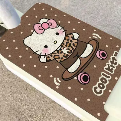 Avtomobil döşəmə paspasları, Cartoon Cute Electric Car Foot - ride-a-motorcycle-capibala-3050cm-silk-circle-foot-mat