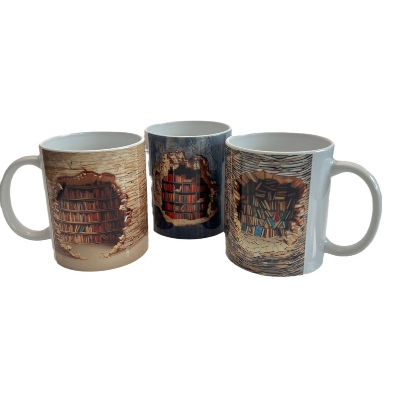 2023 transfronterizo nuevo de cerámica 3D estantería taza de diseño de arte creativo multiusos taza