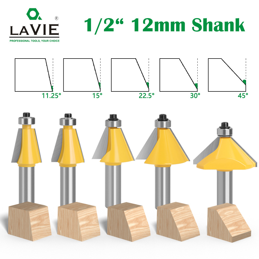 12柄1/2柄斜角刀15度斜边刀11.25度斜面刀45度木工铣刀雕刻刀厂家