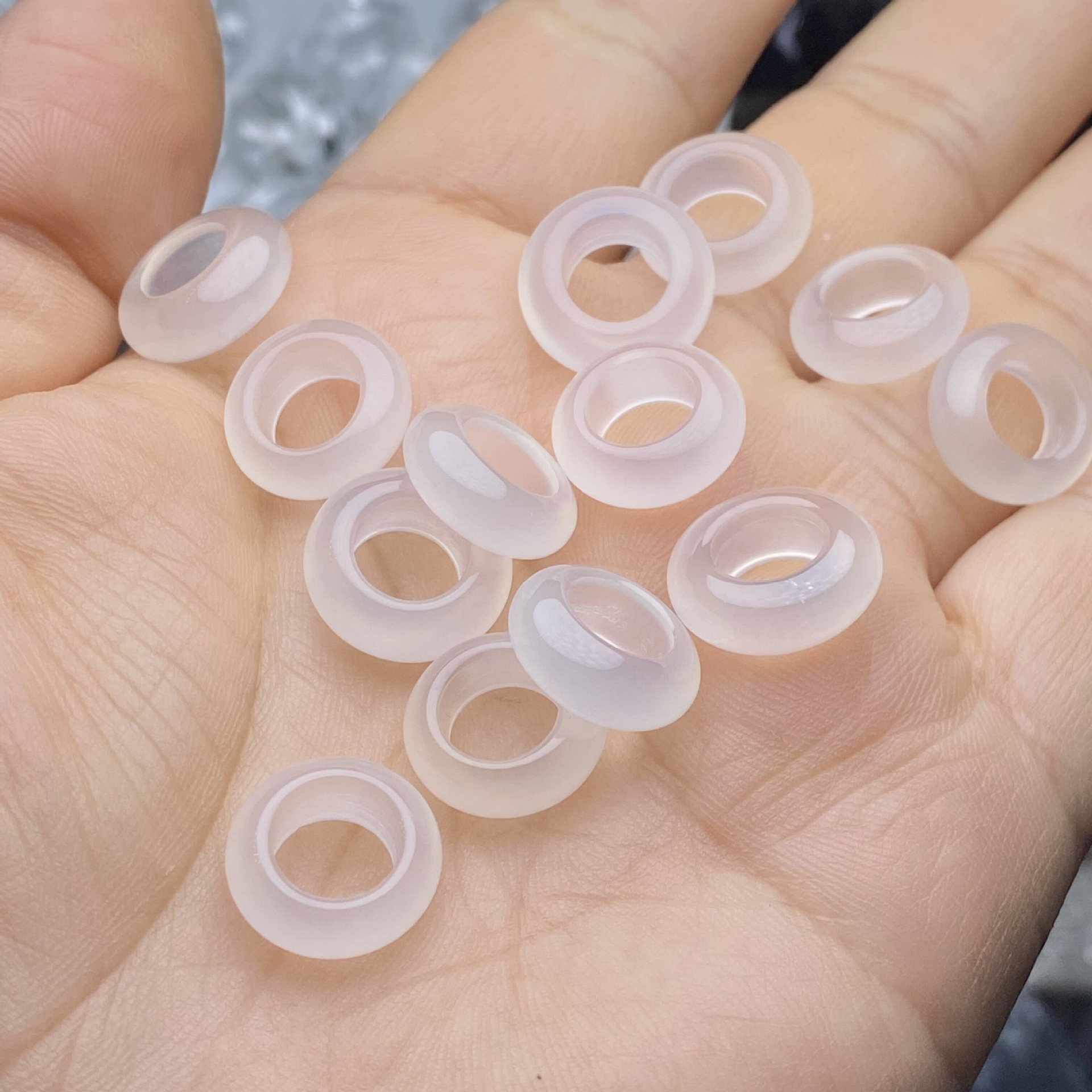 Natural white agate beads for bracelets, necklaces, and DIY jewelry making