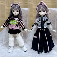 6 points bjd doll clothes 26-30 cm baby clothes small breasts fat body fashion suit dress up girlfriend gift