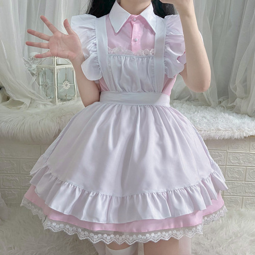 Cos black and white maid outfit cute maid soft girl Lolita dress Japanese sexy catwoman uniform suit