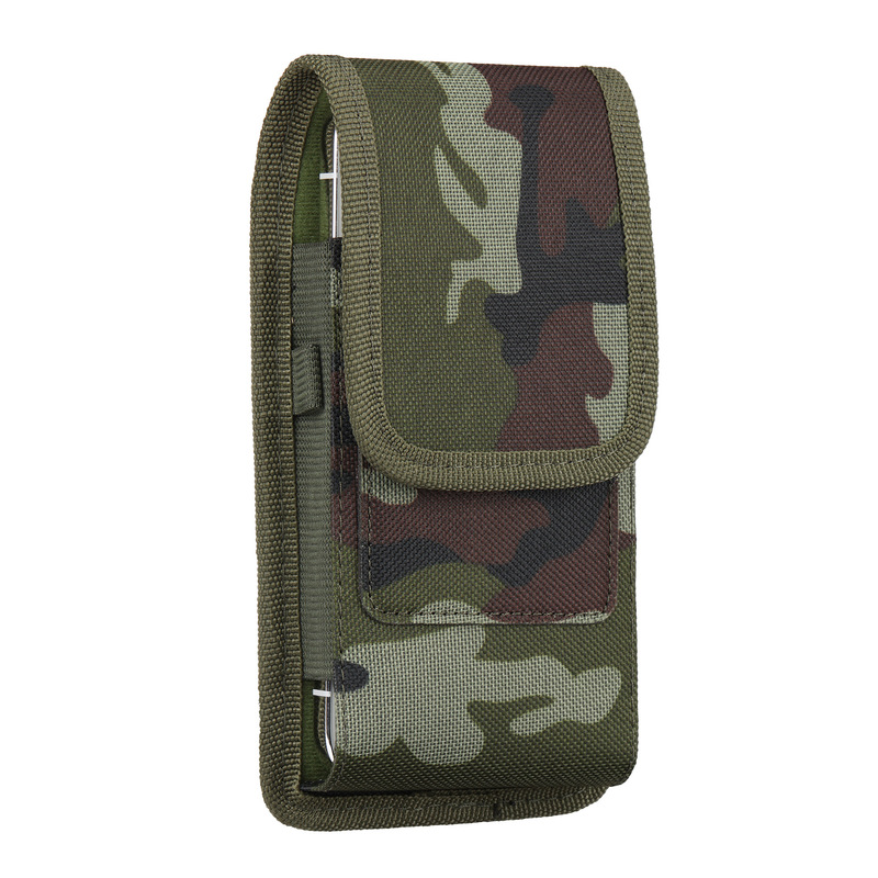Suitable for 17Promax Vertical Camouflage 7g Leather Case, 5S Card Slot Oxford Cloth Nylon Fabric Belt-Wearable Waist Bag