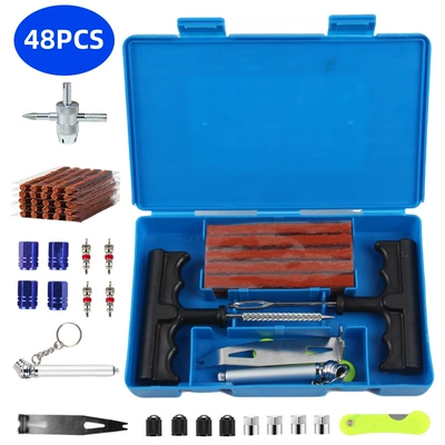 tool suit vacuum tire quick, Repair kit - plastic-handle-blue-box-48pcs