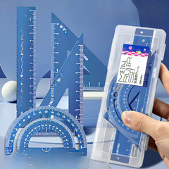 Gete VC115 Metal Ruler Set of Four Aluminum Alloy Exam Straight Ruler Triangle Set Can Be Engraved