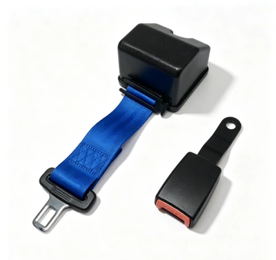 Car seat belt, belt for cars, buses - blue-equipped-with-steel-plate-lock-ska145w