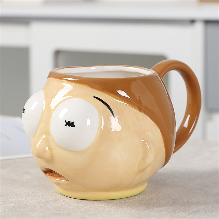 Rick y Morty tazas de marca creativas de dibujos animados de gran capacidad tazas de cerámica tazas de agua personales tazas lindas para el hogar
