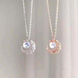 Sweet Moon Alloy Plating Inlay Artificial Gemstones Women's Pendant Necklace display picture 6