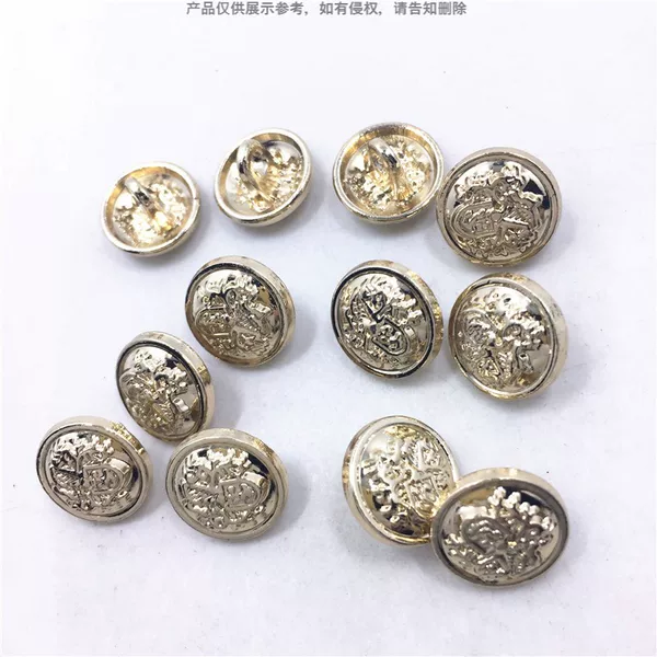 12mm Gold Elegant Style Mini Button Manufacturing Unit Electroplated High-Leg Embroidered Button Equipment Character Knight Button