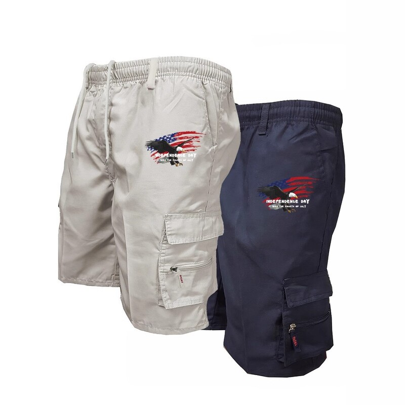 Cross-Border Export American Flying Eagle Printed Shorts Men's Summer 2025 New Trendyy Casual Men's Workwear Shorts
