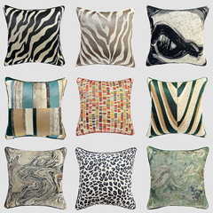 Bamboo sofa embossed edge high-precision cushion cover, luxury minimalist model room villa high-end sense cushion cover