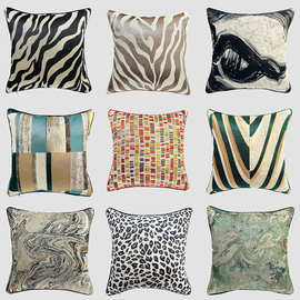 红木沙发提花滚边高精密抱枕套轻奢简约样板间别墅高级感靠垫套