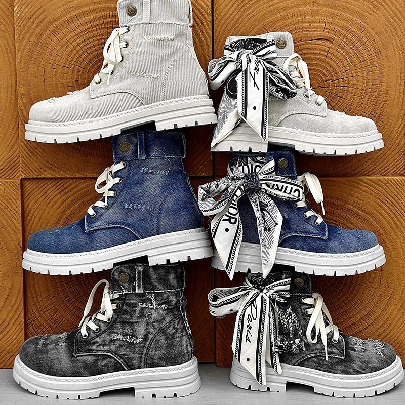 Herrenschuhe neue Herrenschuhe Martin Stiefel schwarzes Leder High Top Style Motorradstiefel Paar Stiefel_voghion.com