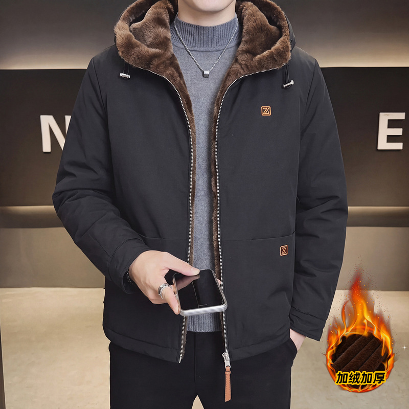 2026 Autumn/Winter Men's Hooded Fleece Jacket, New Versatile Casual Top, Middle-Aged and Young Men's Outerwear 2026 Autumn/Winter Men's Hooded Fleece Jacket, New Versatile Casual Top, Middle-Aged and Young Men's Outerwear