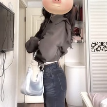 感美式复古辣妹短款棕色休闲外套女2025秋季流行垫肩夹克