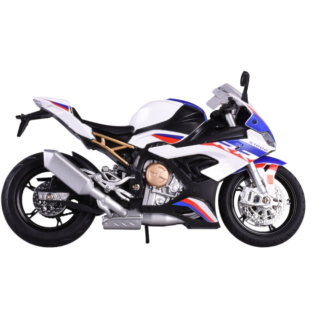 Aleación de la motocicleta 1: 12bm-s1000rr simulación de aleación modelo de coche de sonido y luz niño modelo de motocicleta adornos