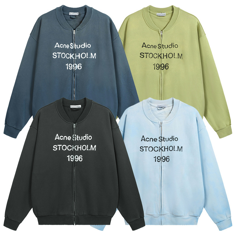 Ac1996 Vintage Lettered Retro Sports Style Baseball Jacket with Zipper, Unisex Couple Loose Sweatshirt Casual Outerwear Trendy Ac1996 Vintage Lettered Retro Sports Style Baseball Jacket with Zipper, Unisex Couple Loose Sweatshirt Casual Outerwear Trendy
