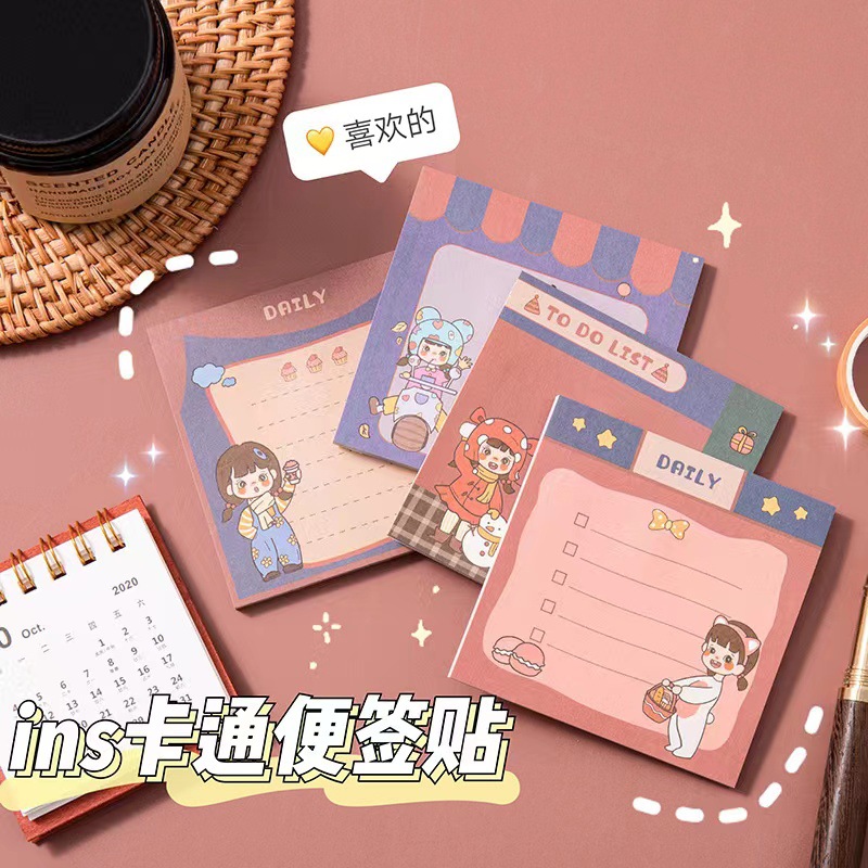 INS fresa oso nota adhesiva lindo diario notas n veces pegatinas nota Nota de nota de libro de notas de aspecto alto se puede pegar