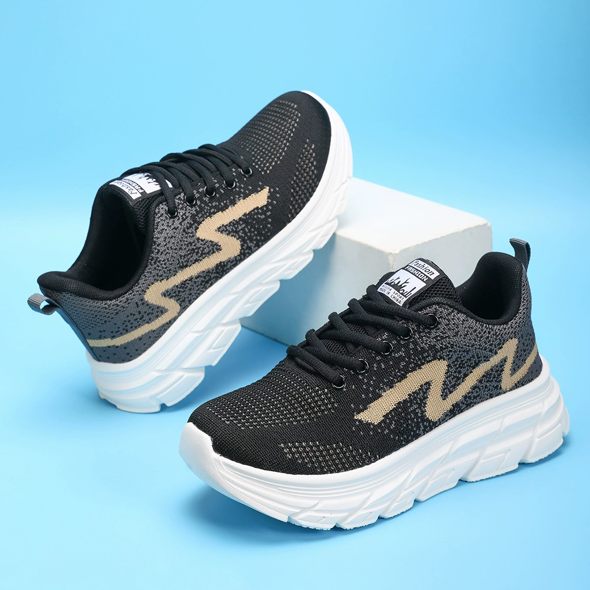 Трансграничная легкая летающая сетка спортивная обувь женская мягкая подошва дикая мода женская обувь повседневная повседневная одиночная обувь