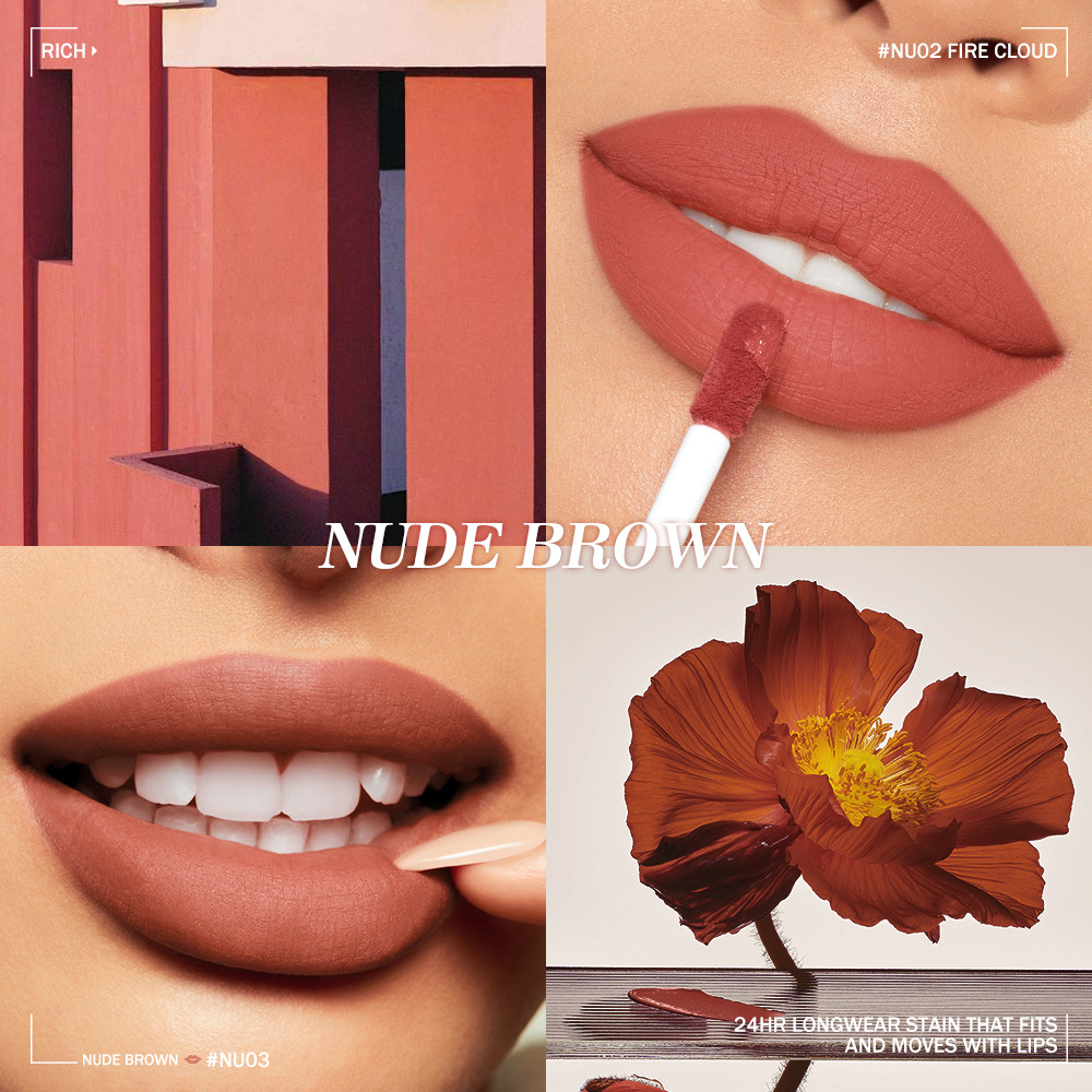 O.two.o Silky Smooth Matte Lip Gloss, Long Lasting Non Stick Glaze_voghion.com