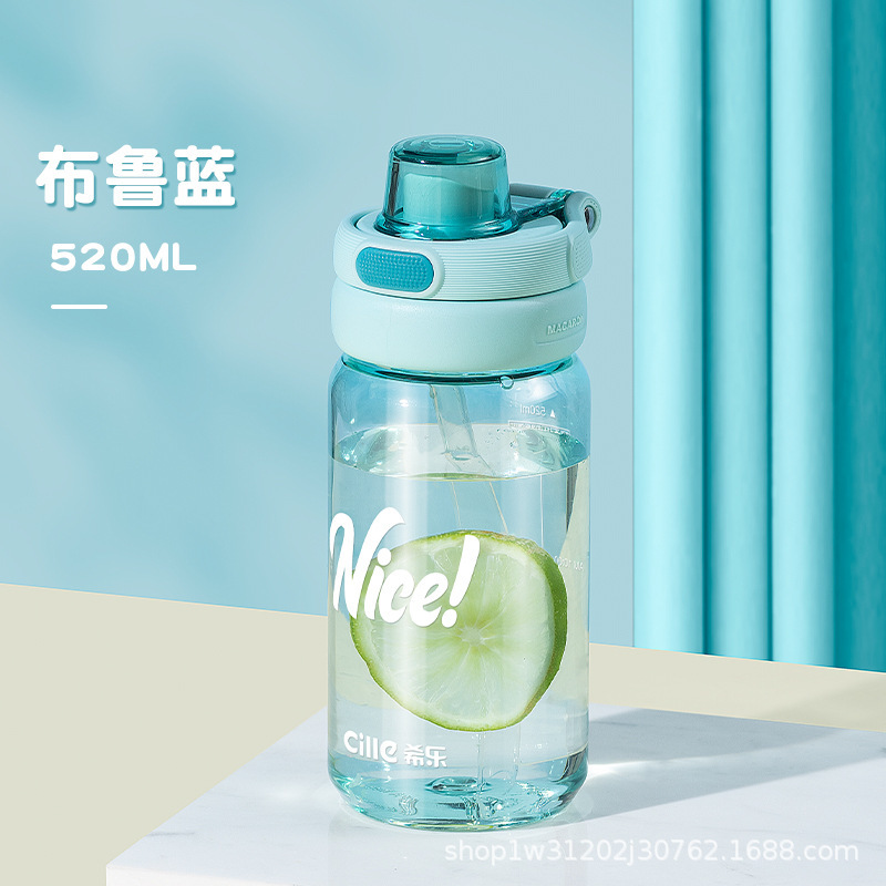 希乐水杯女生高颜值夏季tritan便携儿童学生上学专用塑料吸管杯子|undefined