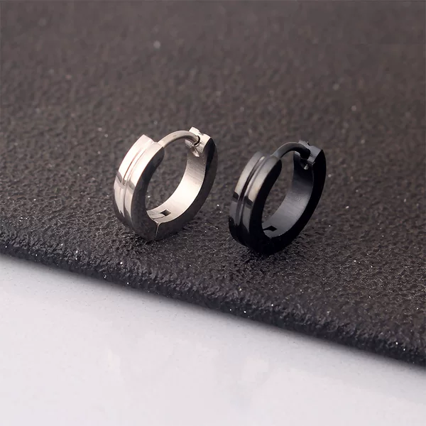 Korean style fashionable line marking steel stainless steel Women's ear ring ear buckle simple all-match men's earrings cross-border wholesale