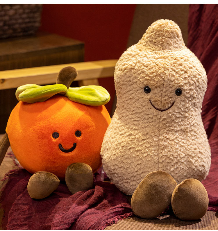 Good Persimmon Peanut Fun Doll Peanut Persimmon Pendant Keychain Cartoon Doll Pillow Simulation Plush Toy