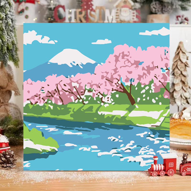 现货批发数字油画diy填色儿童简约手绘涂鸦新中式摆摊丙烯油画|undefined