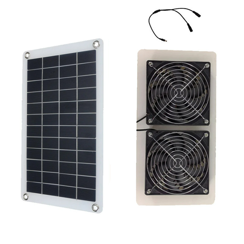 8W12V多晶太阳能风扇宠物排气扇 绿色环保新风系统户外便携式风扇
