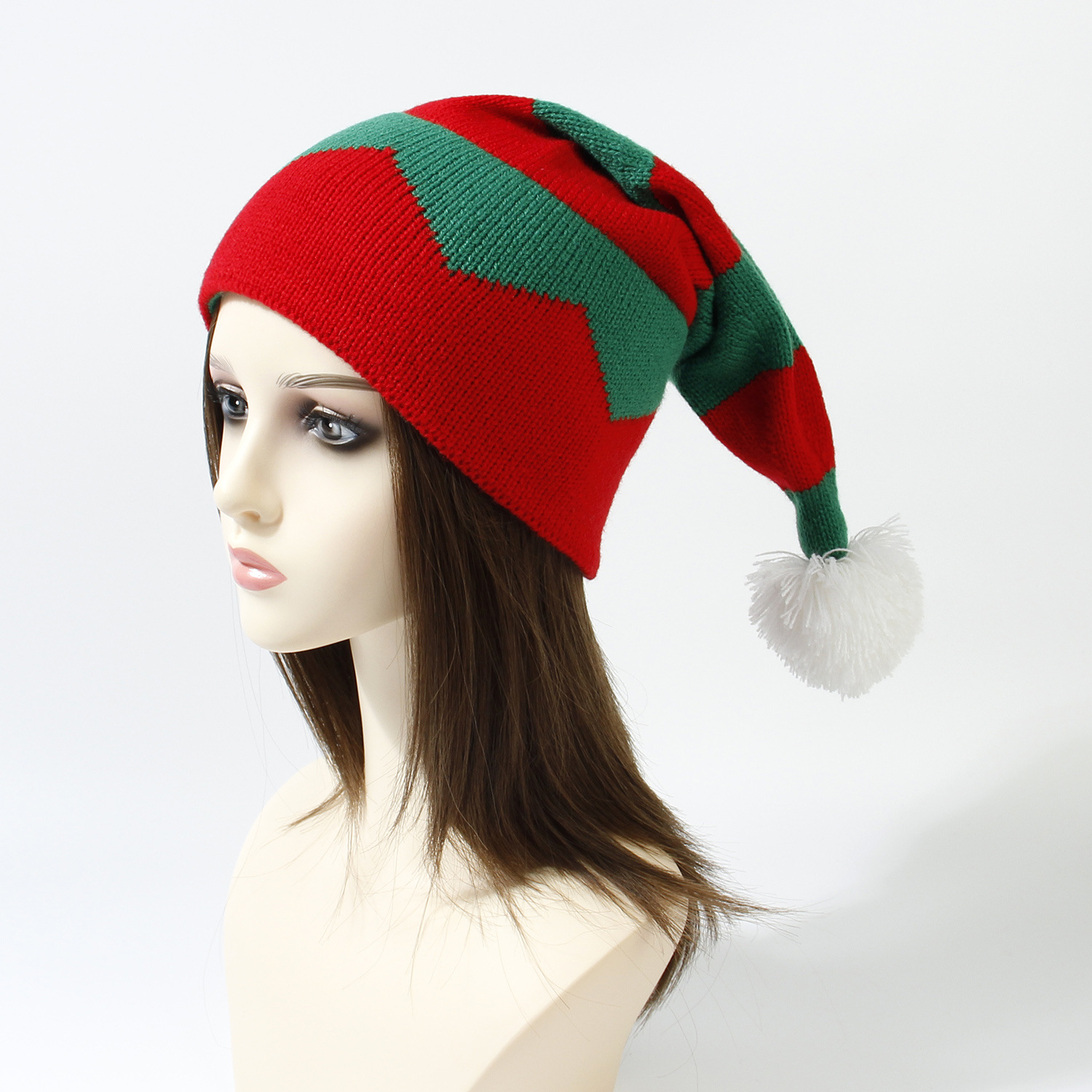 Unisex Basic Classic Style Stripe Pom Poms Eaveless Beanie Hat display picture 1