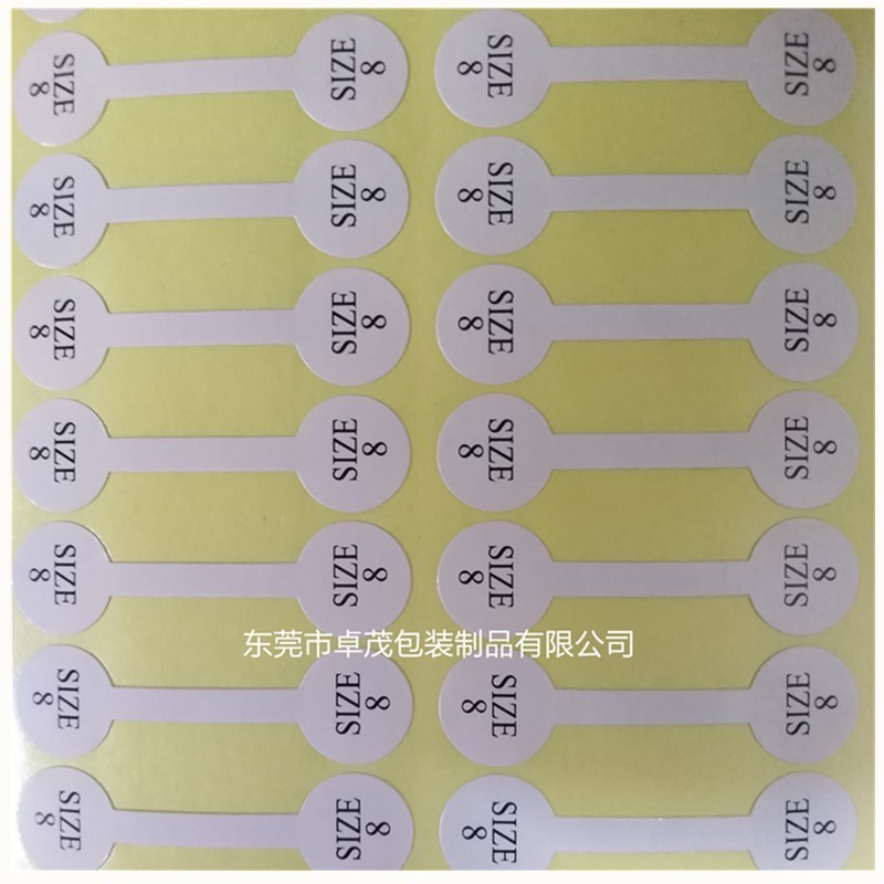 in stock ring size label ring surround code adhesive printing spacer glue price tag jewelry label tag