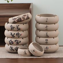粗陶创意烟灰缸陶瓷家用客厅桌面复古办公室中式潮流大号钉制烟缸