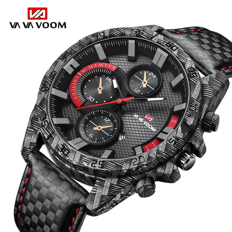 Cross-border AliExpress carbon fiber element case wristwatches European and American fashion waterproof quartz watch wholesale