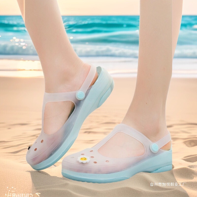 42.43 Plus Size Summer Clog Sandals for Women, Thick-Soled Non-Slip Jelly Soft Sole Women's Slippers, Beach Shoes 42.43 Plus Size Summer Clog Sandals for Women, Thick-Soled Non-Slip Jelly Soft Sole Women's Slippers, Beach Shoes