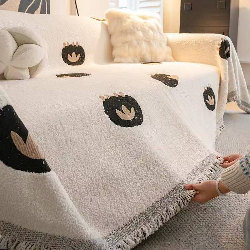 Cream Style Sofa Cover 2025 New Style Full Sofa Towel Full Cover Sofa Blanket Autumn and Winter Plush and Cute