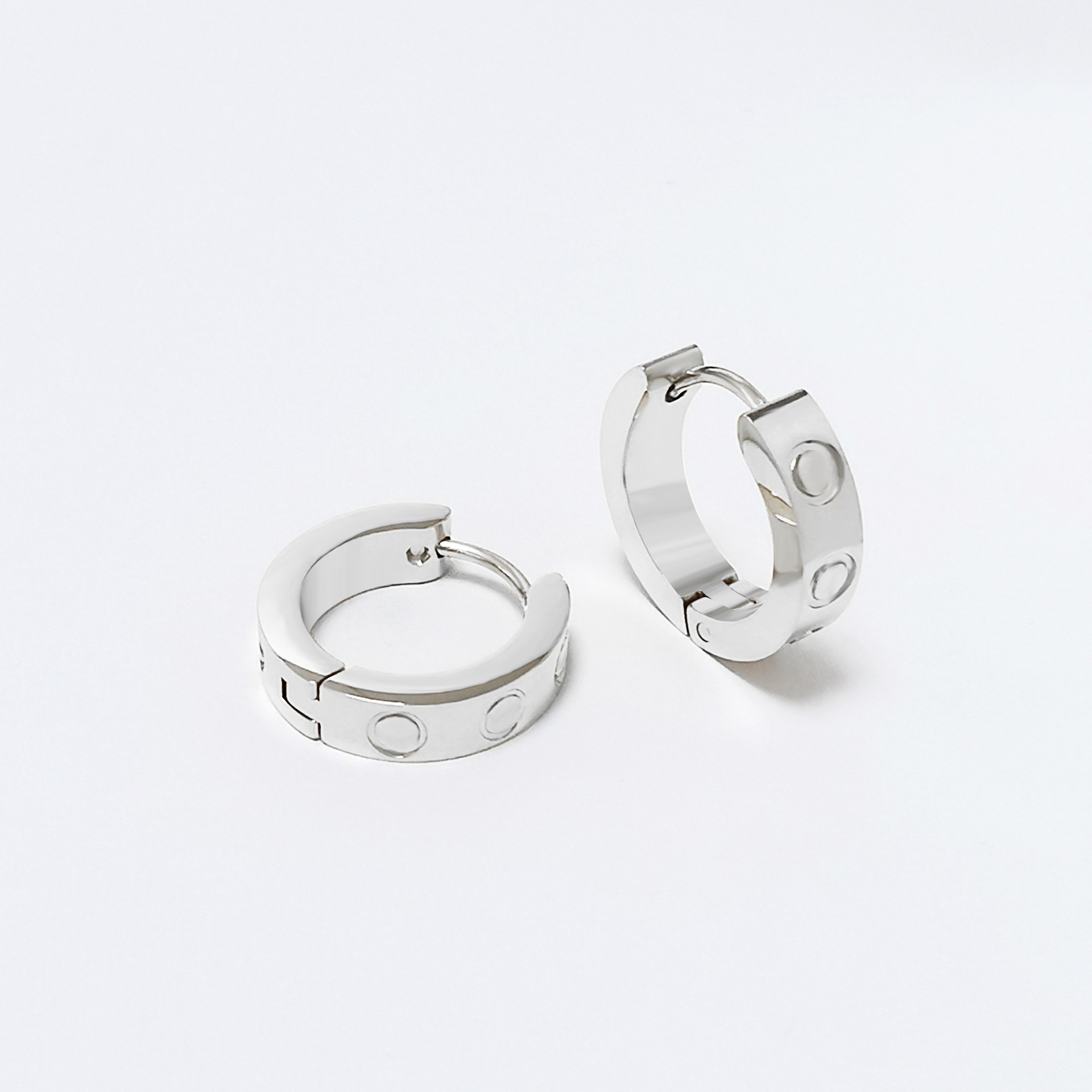 Clamp earrings - no diamonds - silver