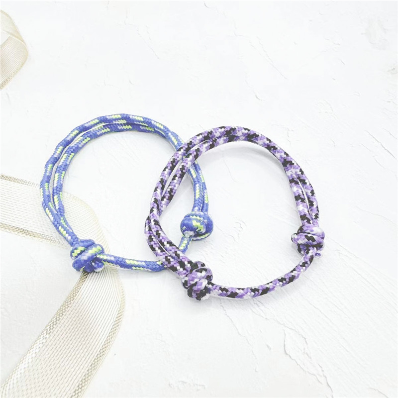 Amazon's Best-Selling 3cm Nylon Rope, Simple, Fashionable and Versatile Peruvian Knot Adjustable Hand-Woven Bracelet