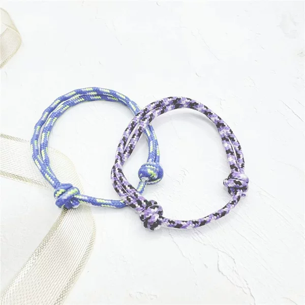 Amazon's Best-Selling 3cm Nylon Rope, Simple, Fashionable and Versatile Peruvian Knot Adjustable Hand-Woven Bracelet