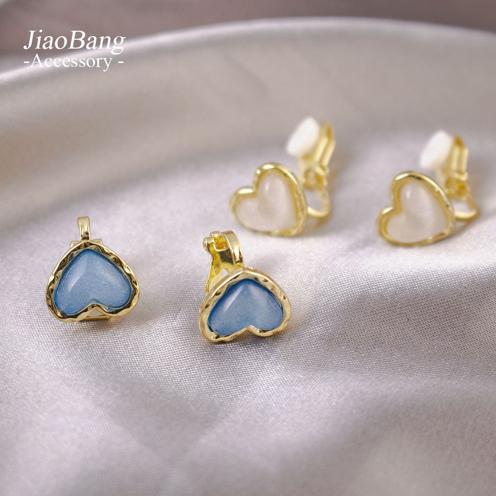 Orejo coreano, orejas de amor, sin orejas perforadas, sin dolor, pendientes de temperamento de alta calidad, lujo ligero, moda, pendientes simples, mujeres