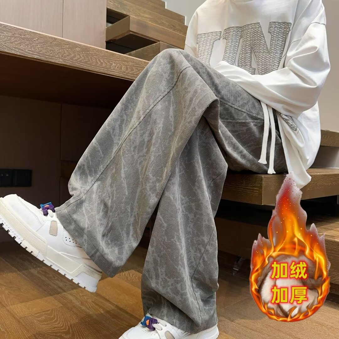 Pantalones de paracaídas de mecha de lámpara para hombres primavera y otoño 2024 pantalones de paracaídas sueltos pantalones de piernas largas tendencia de herramientas de estilo