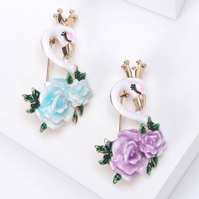 Yaxa sancaqları dripping brooch cute elegant swan