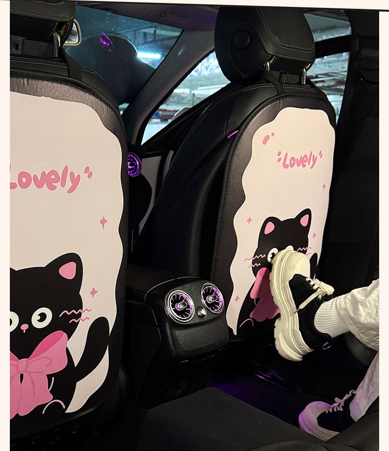 Long Kitten Car Anti-Kick Pad Universal Rear Seat Back Anti-Dirty Protective Pad Car Rear Protection Kick Pad