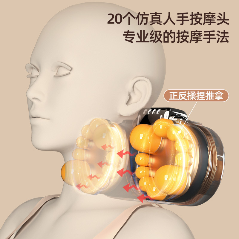 頚椎マッサージ枕マッサージ器首腰両用脚部ホット家庭用多機能マッサージパッド充電式マッサージ器|undefined