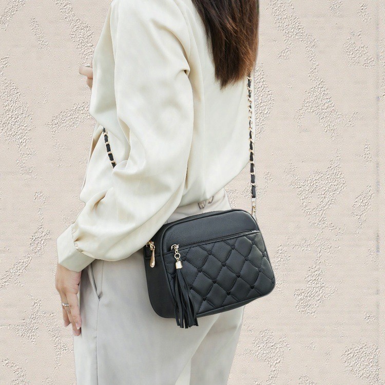 Damen Gesteppte Umhängetasche Mit Trendiger Kette Im Korean Style_voghion.com