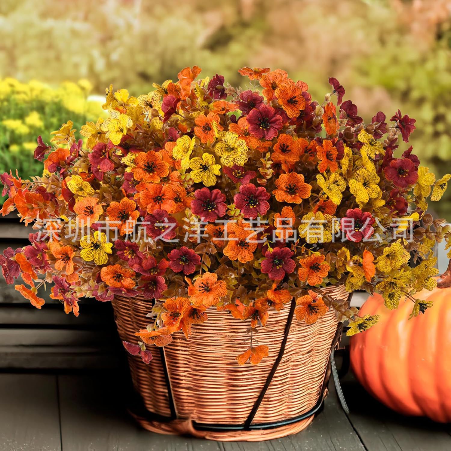 Cross-Border Hot-Selling Simulated Violet Silk Flowers Autumn Garden Courtyard Decoration Wedding Scenery Manufacturer Ready Stock